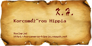 Korcsmáros Hippia névjegykártya